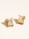 The Camille Flat Back Earrings - Rectangular Shaped