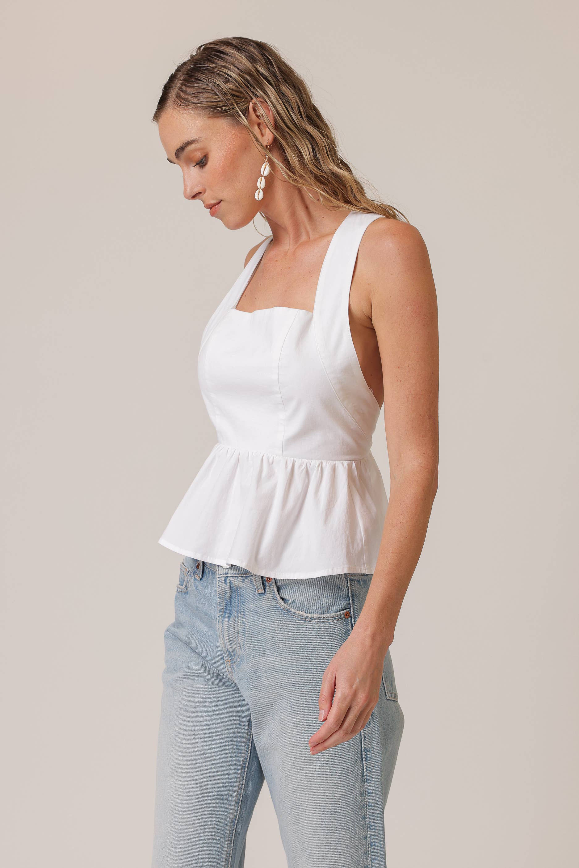 The White Essie Peplum Top