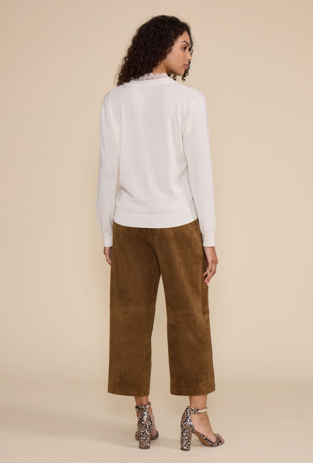 Lucy Paris Jessie Cropped Suede Pant