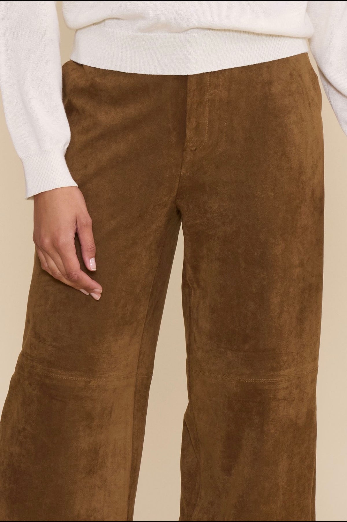 Lucy Paris Jessie Cropped Suede Pant