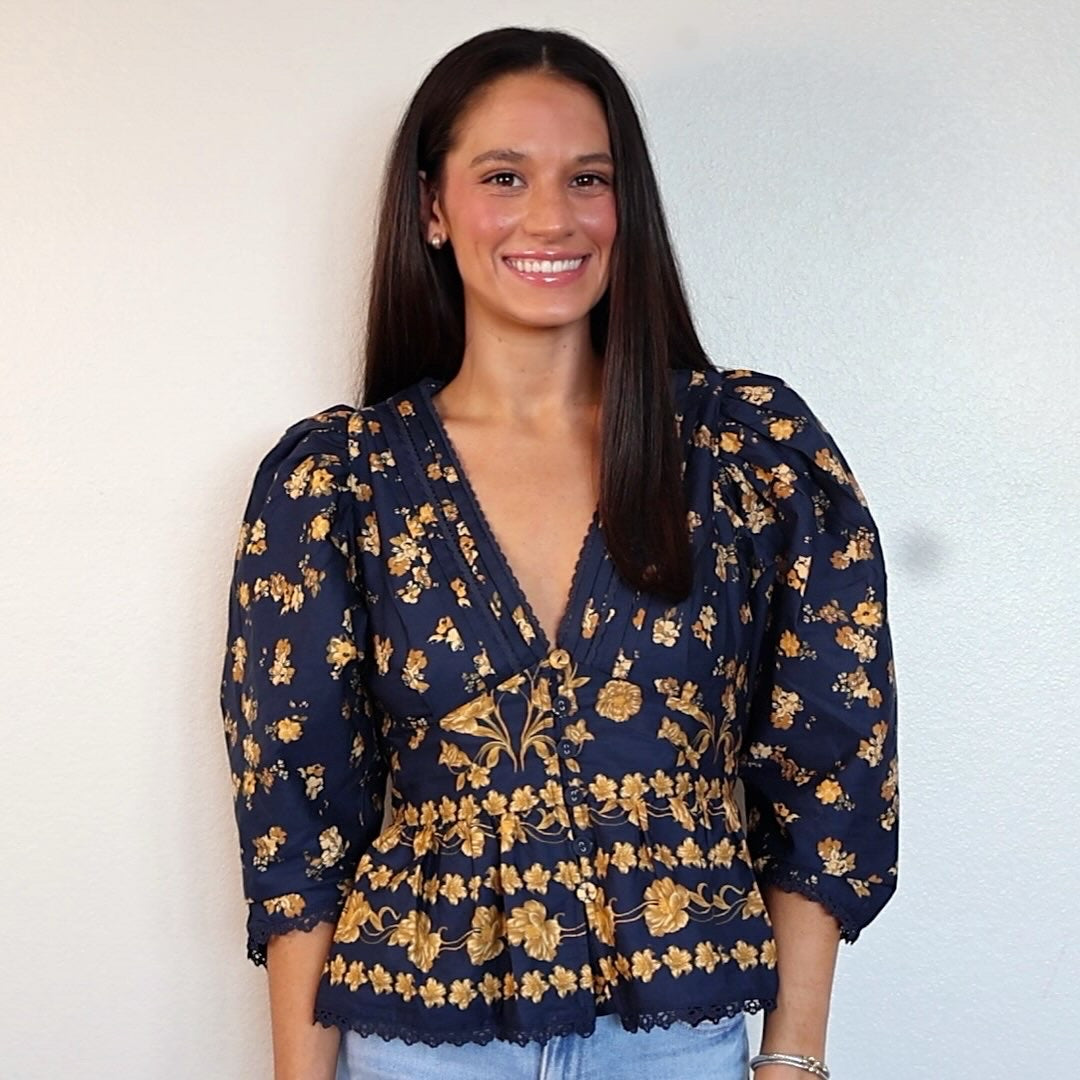 The Arden Floral Puff Sleeve Blouse