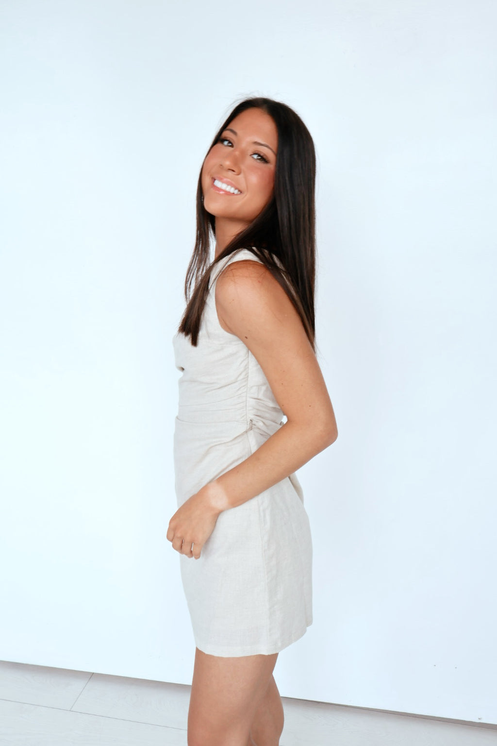 The Newport Linen Mini Dress