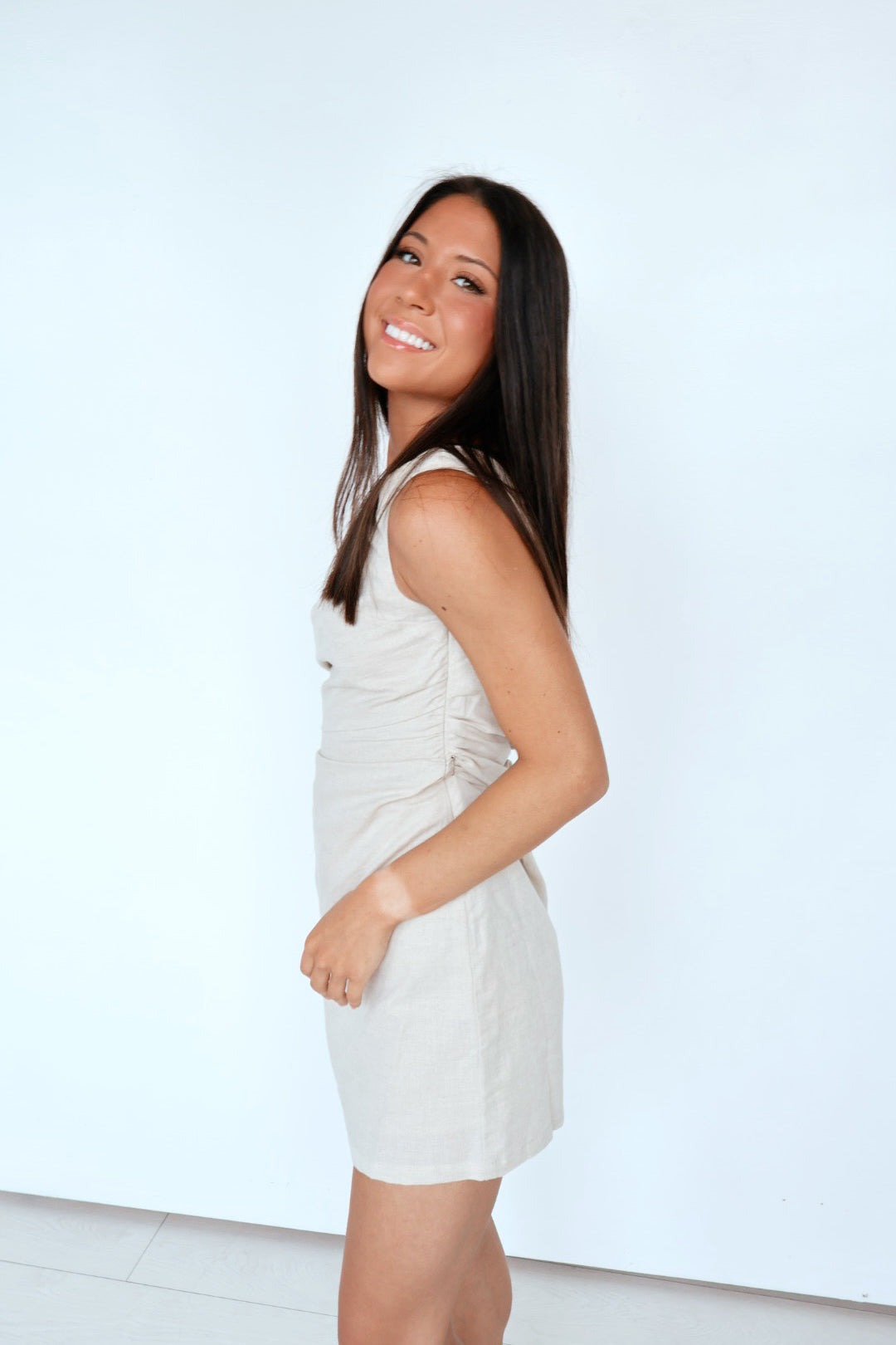 The Newport Linen Mini Dress
