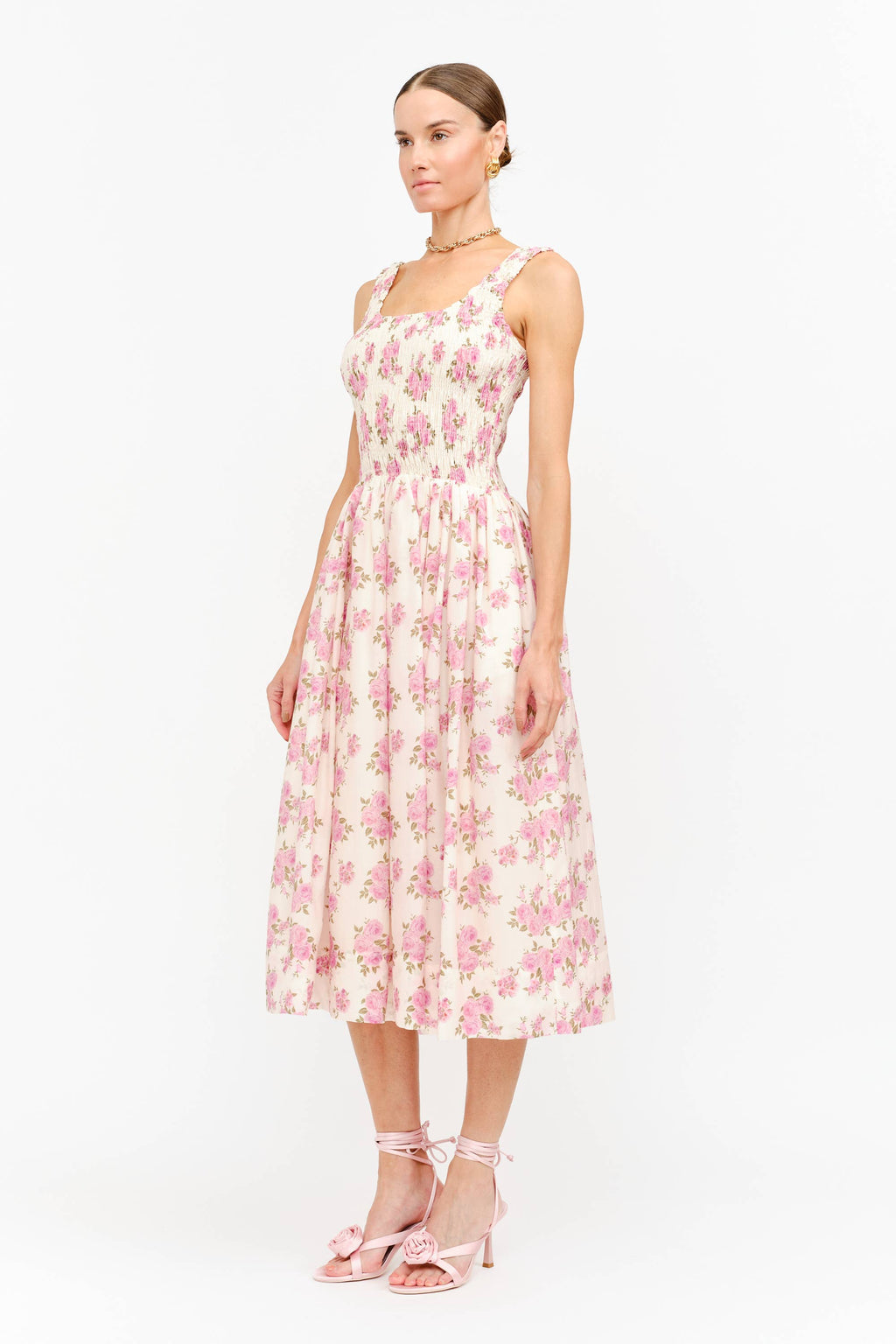 The Millie Floral Smocked Midi Dress
