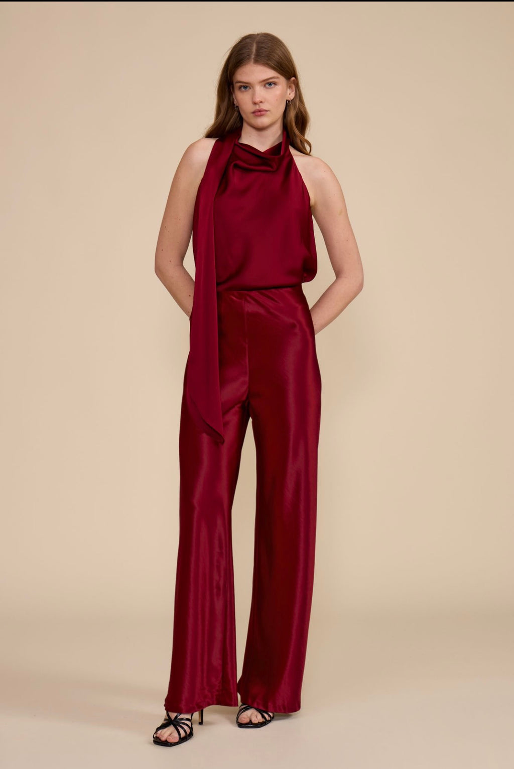 Lucy Paris Jeiel Satin Bias Pant