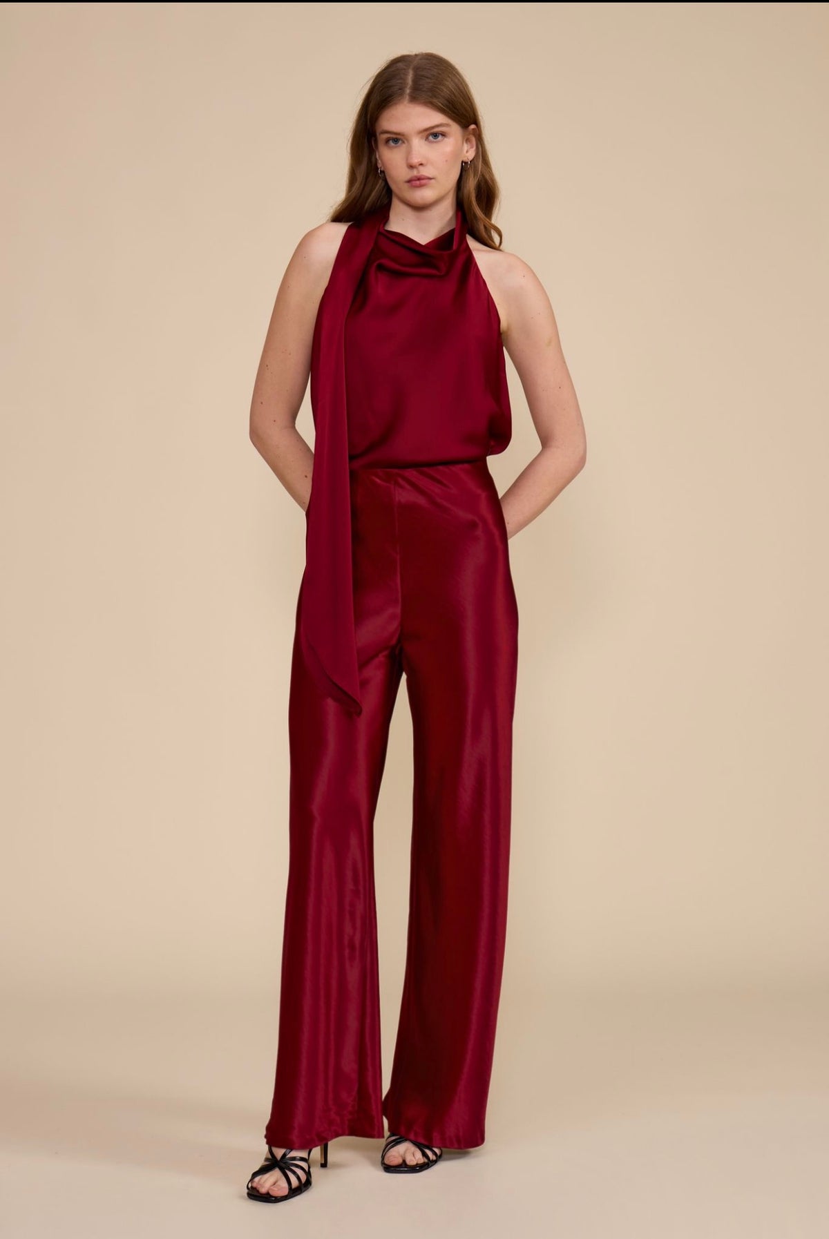 Lucy Paris Jeiel Satin Bias Pant
