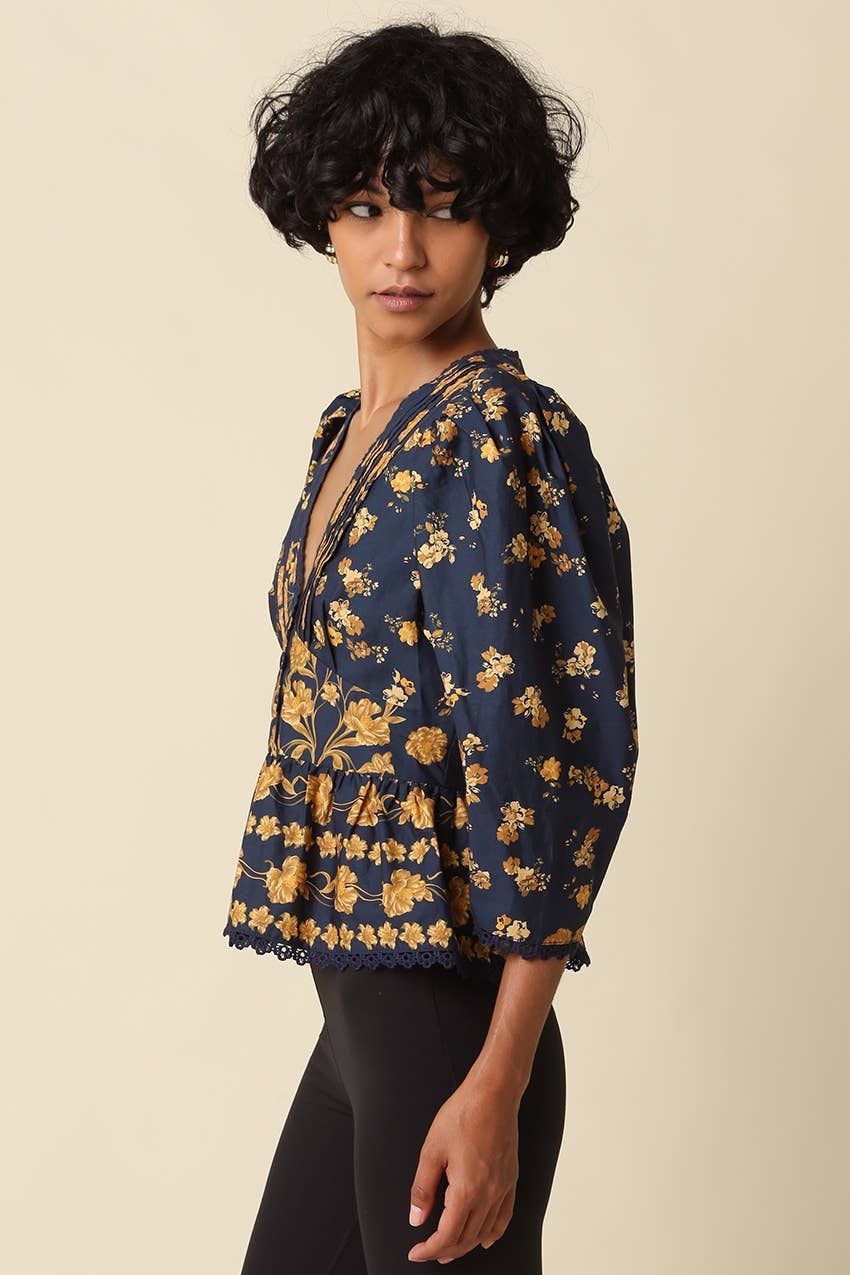 The Arden Floral Puff Sleeve Blouse