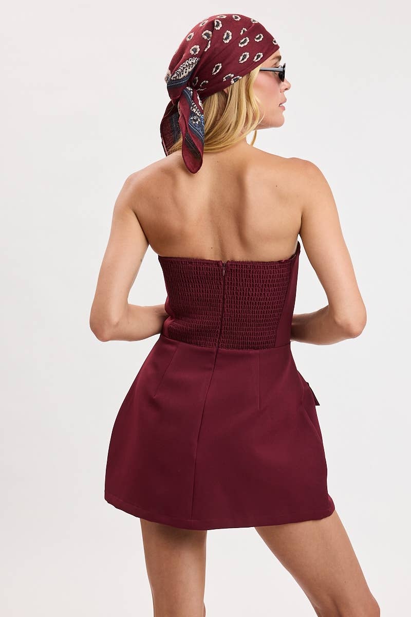 The Millie Mini Dress - Maroon