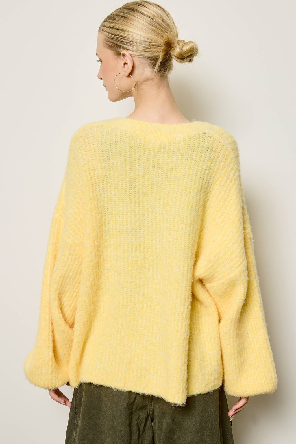 Balloon Sleeve Knit Cardigan