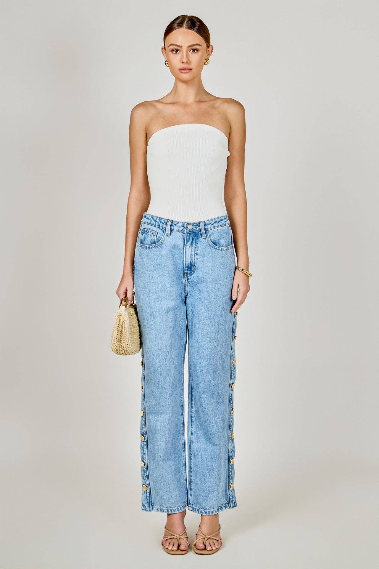 The Saylor Side Buttoned Jeans (Pre-Order)
