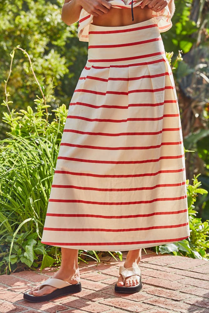 The Sloan Striped Smocked Skirt (Pre-Order)