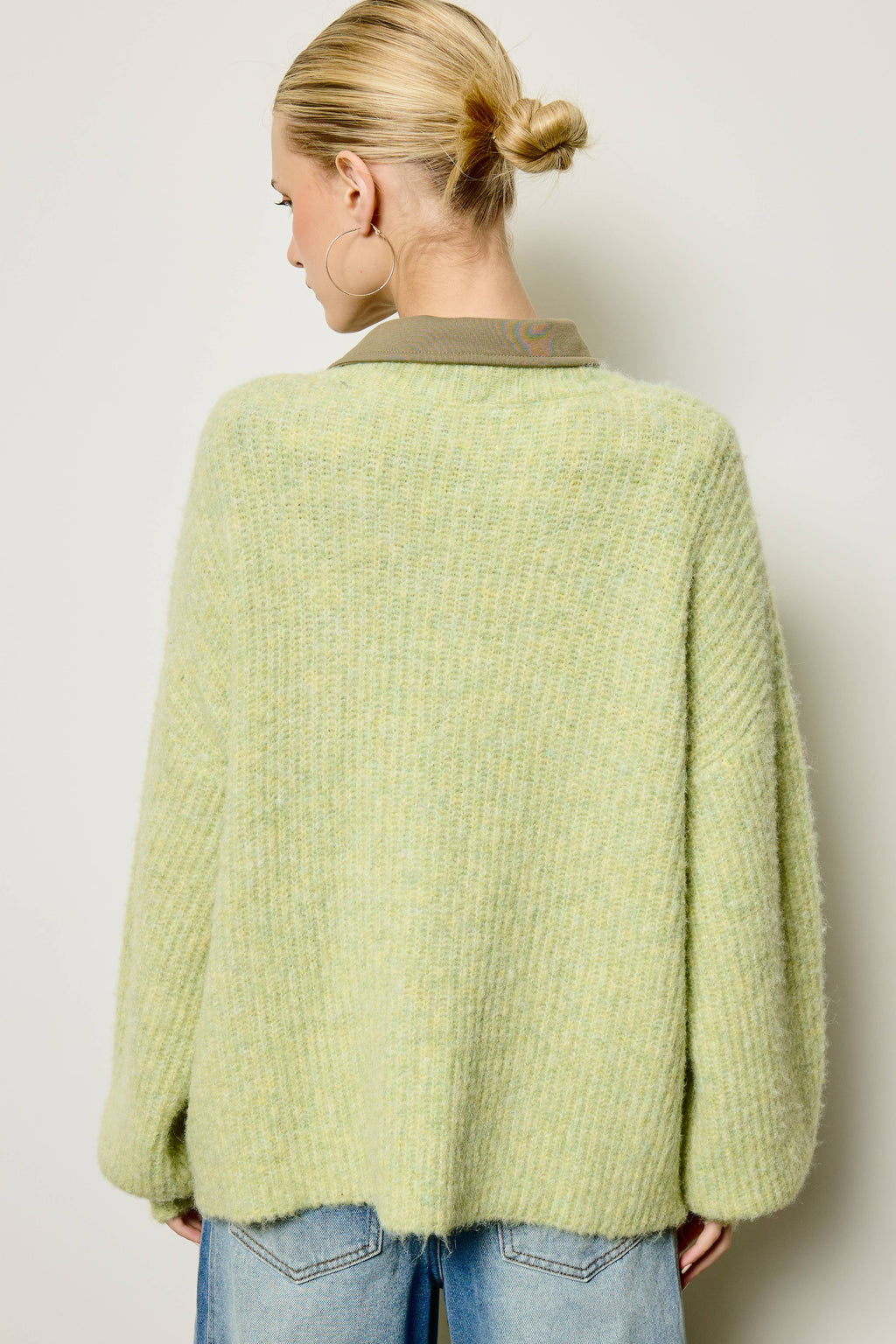 Balloon Sleeve Knit Cardigan
