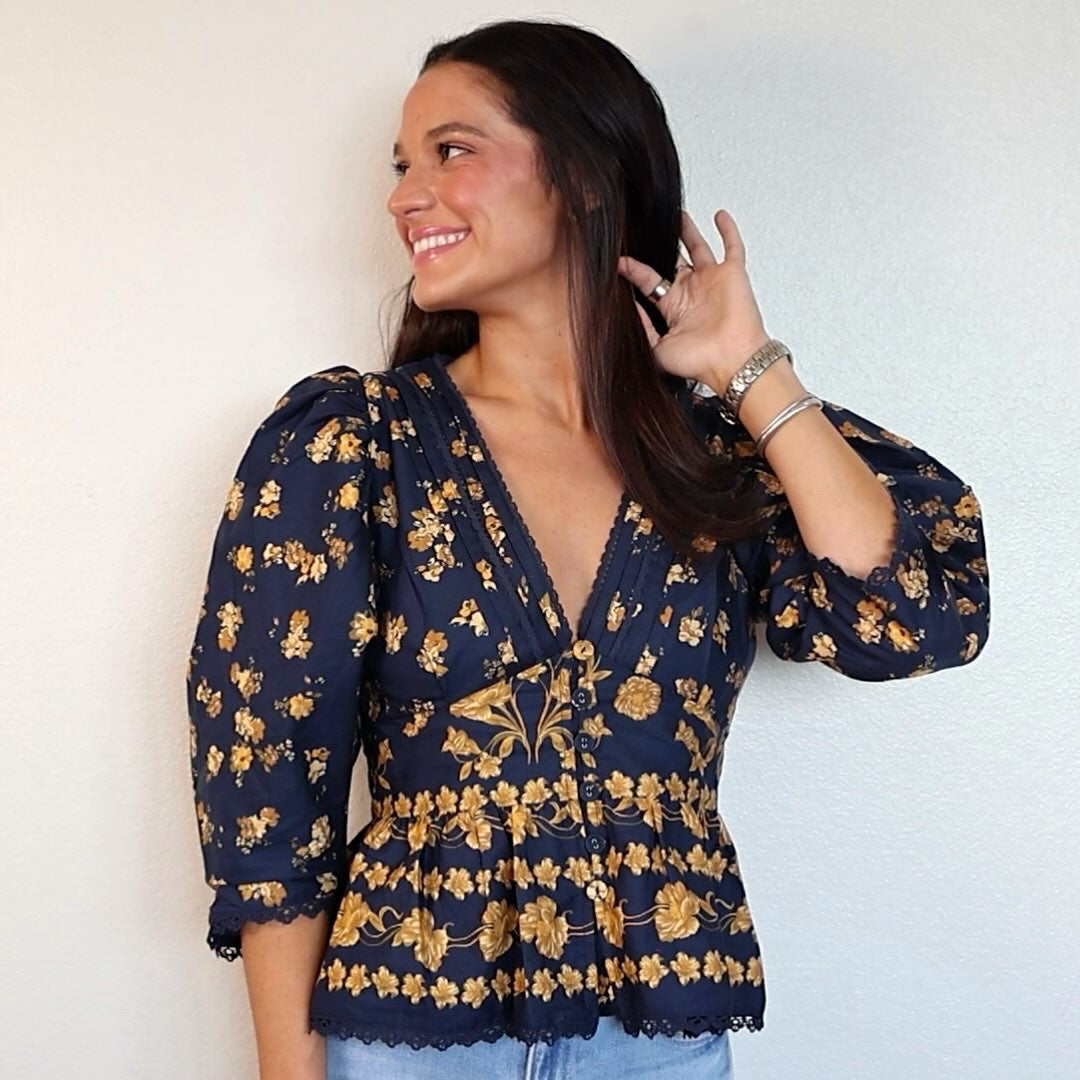 The Arden Floral Puff Sleeve Blouse