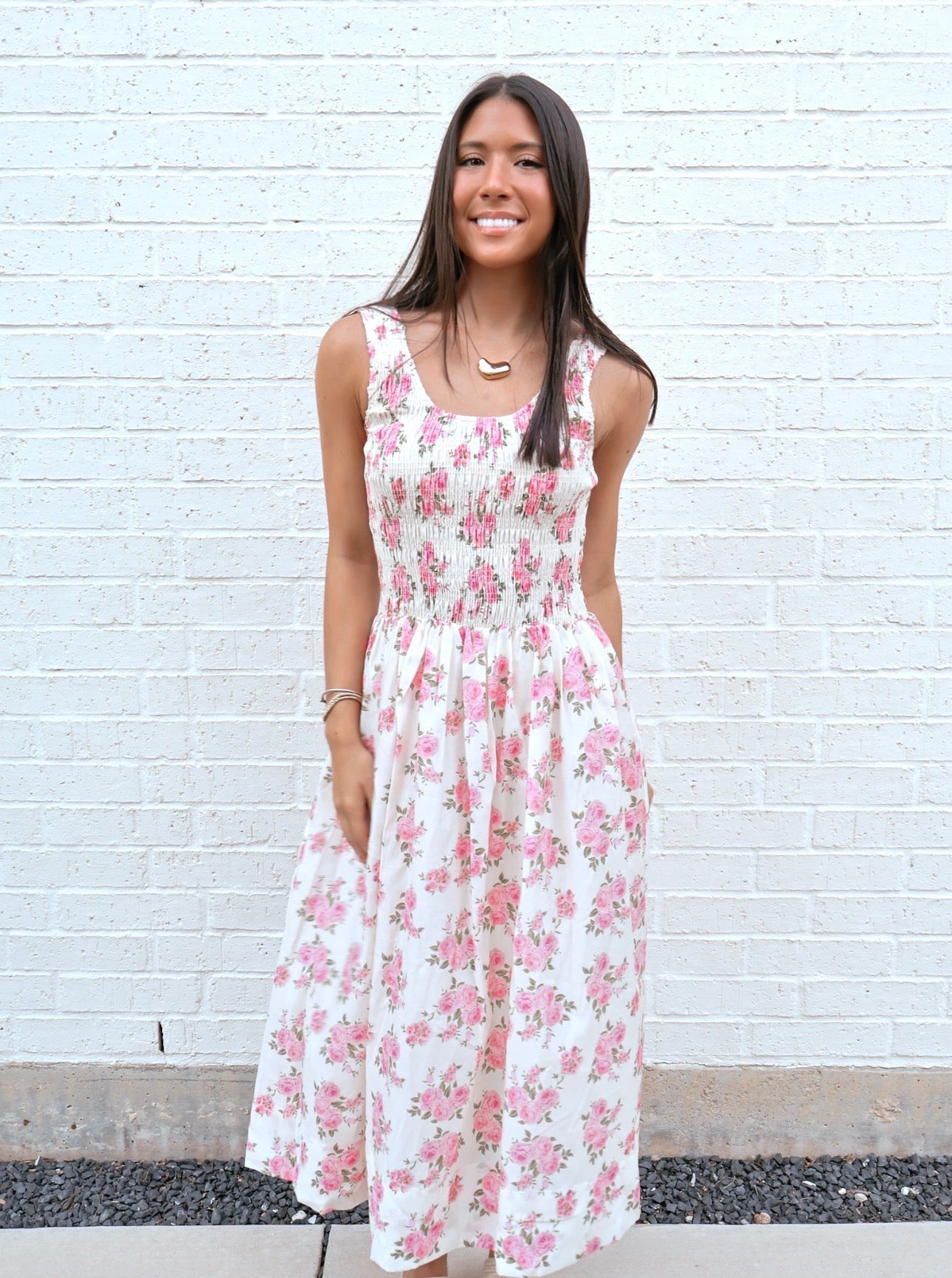The Millie Floral Smocked Midi Dress