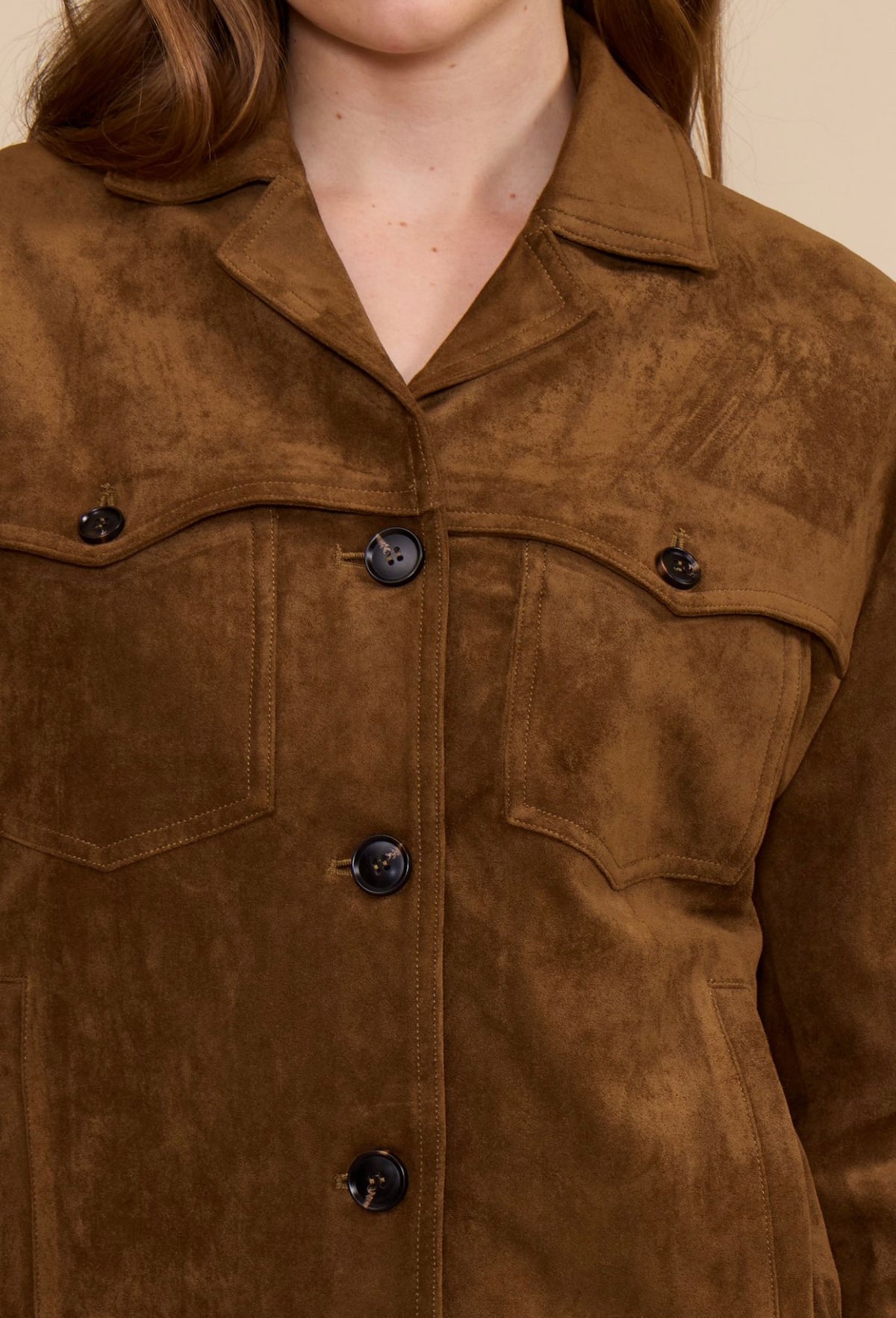 Lucy Paris Henry Fauxe Suede Jacket