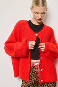 Balloon Sleeve Knit Cardigan