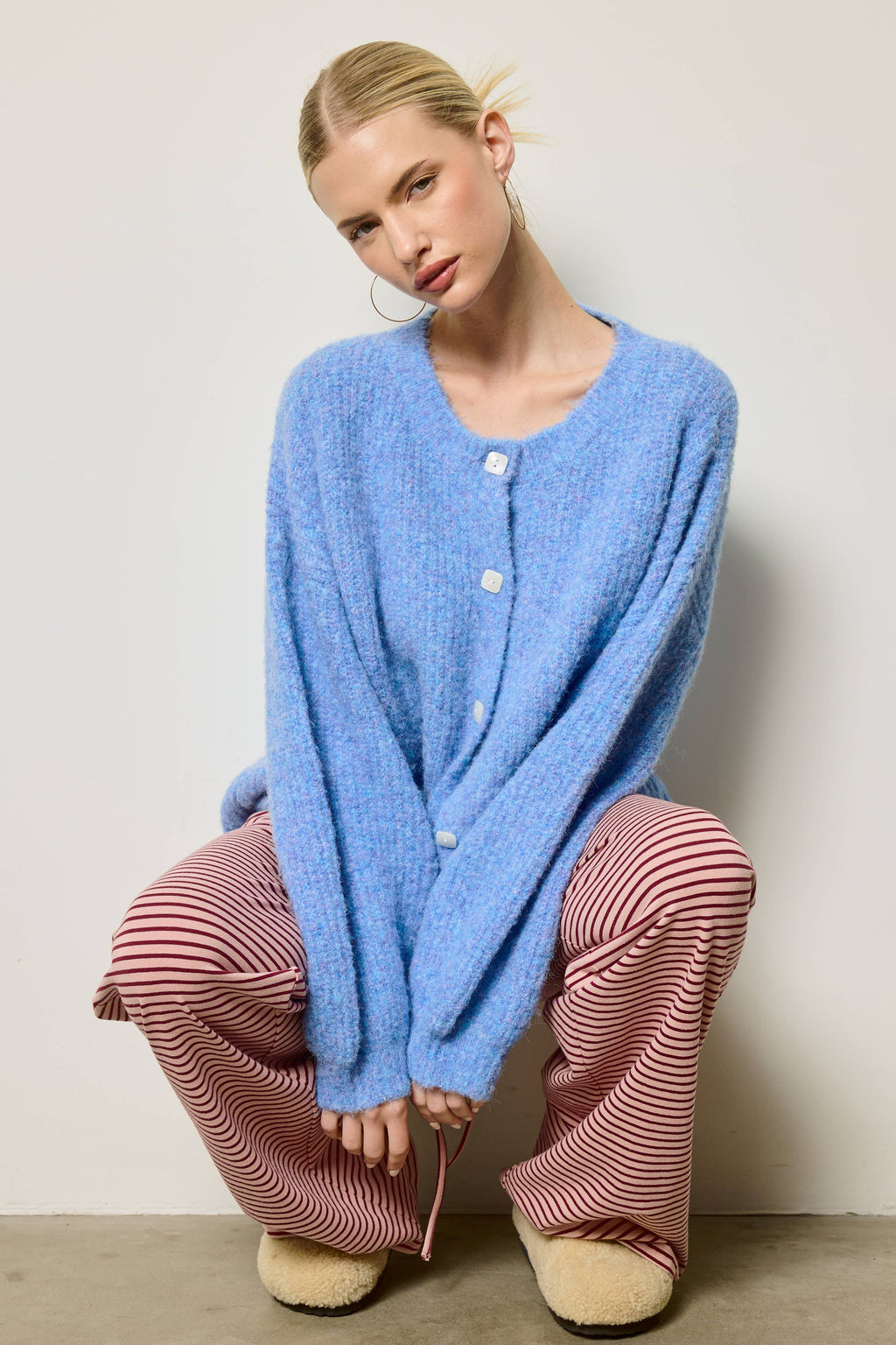 Balloon Sleeve Knit Cardigan