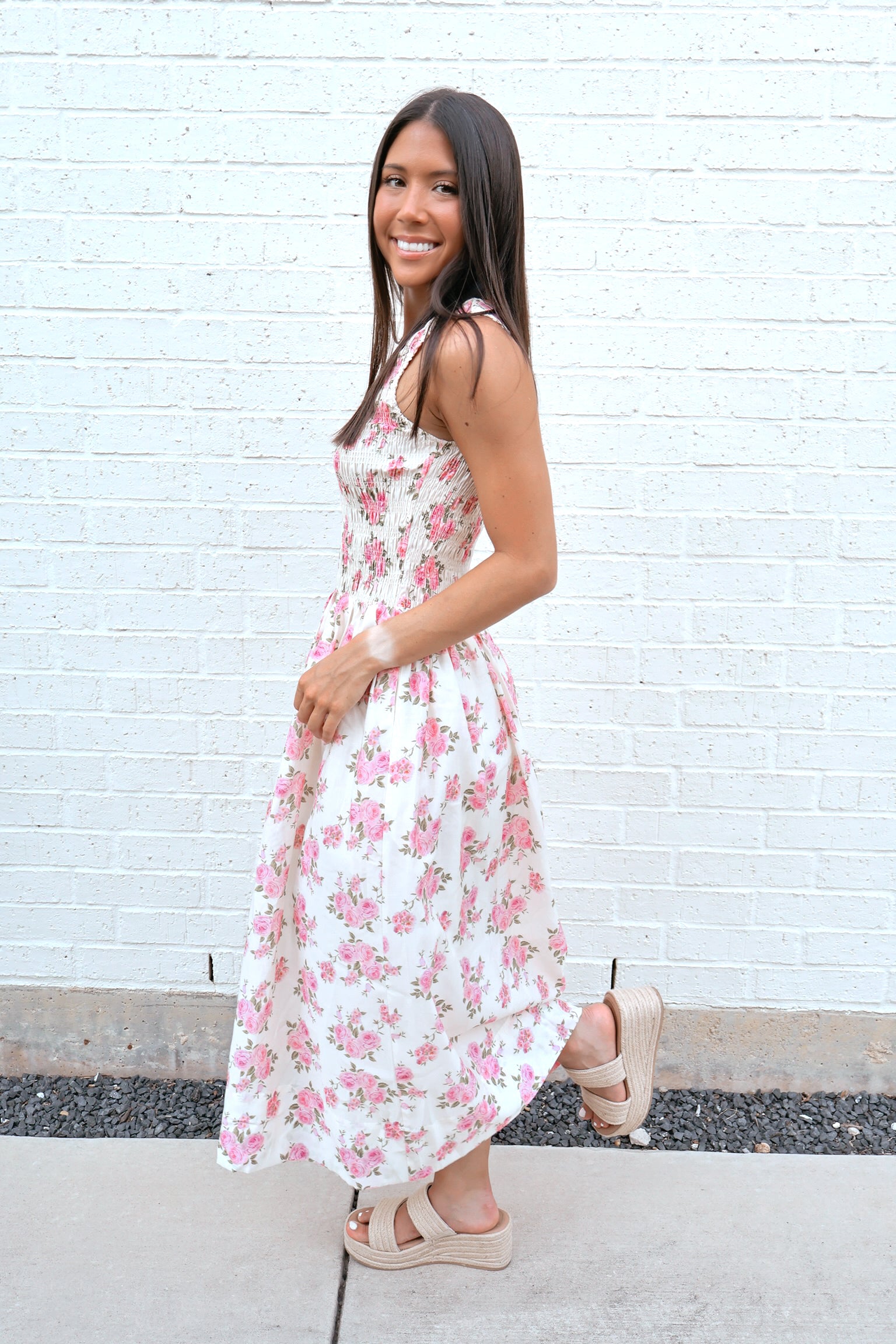 The Millie Floral Smocked Midi Dress