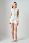 The Off White Linen Pintuck Shorts