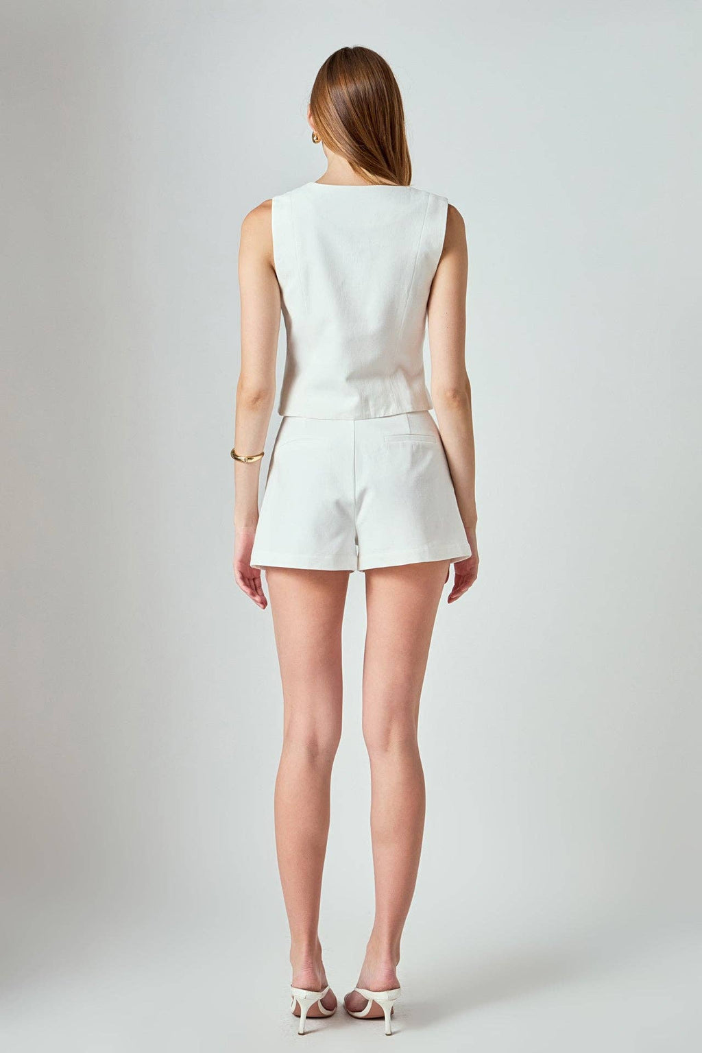 The Off White Linen Pintuck Shorts