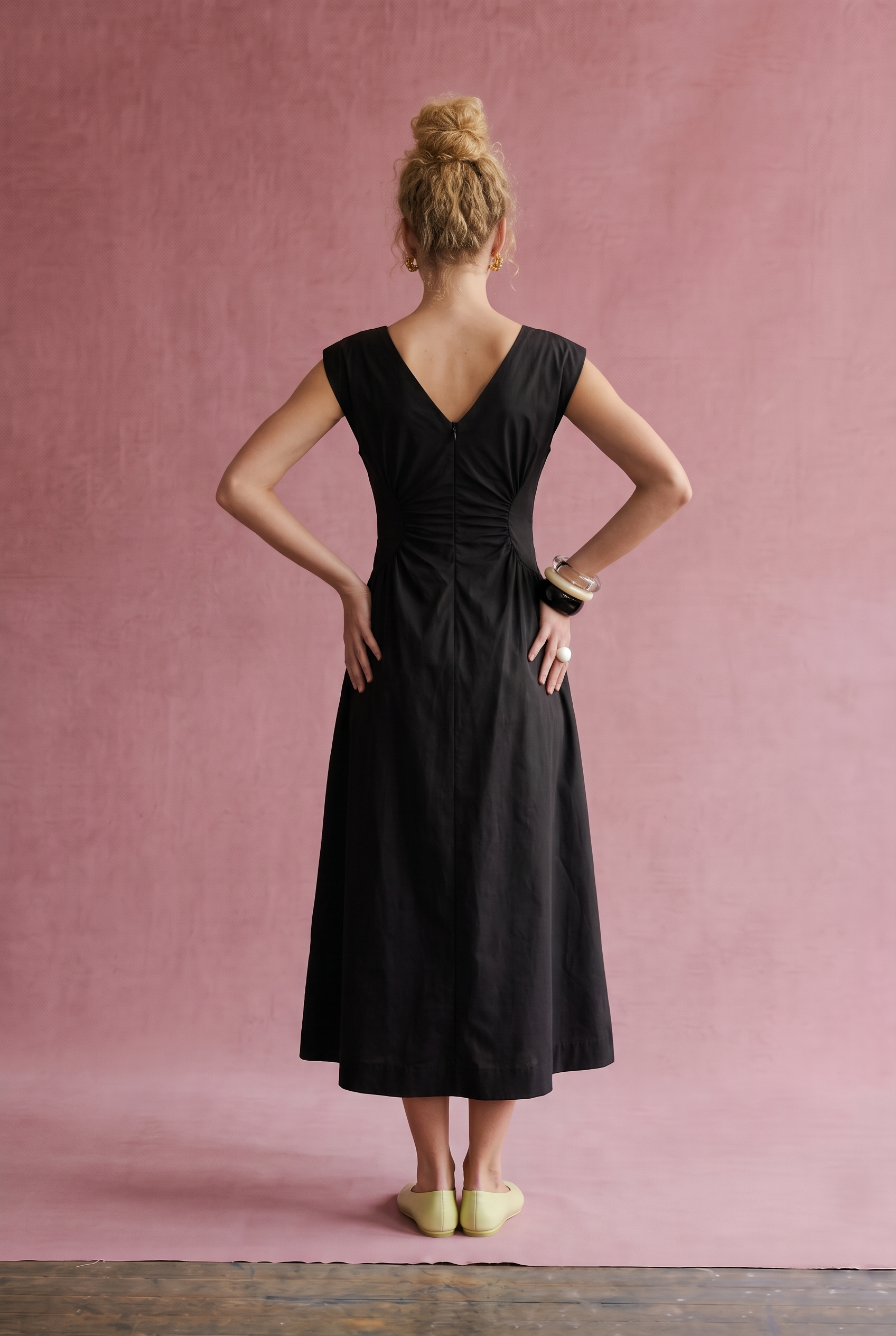 The Camille Ruched Waist Midi Dress