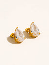 The Camille Flat Back Earrings - Teardrop Shape
