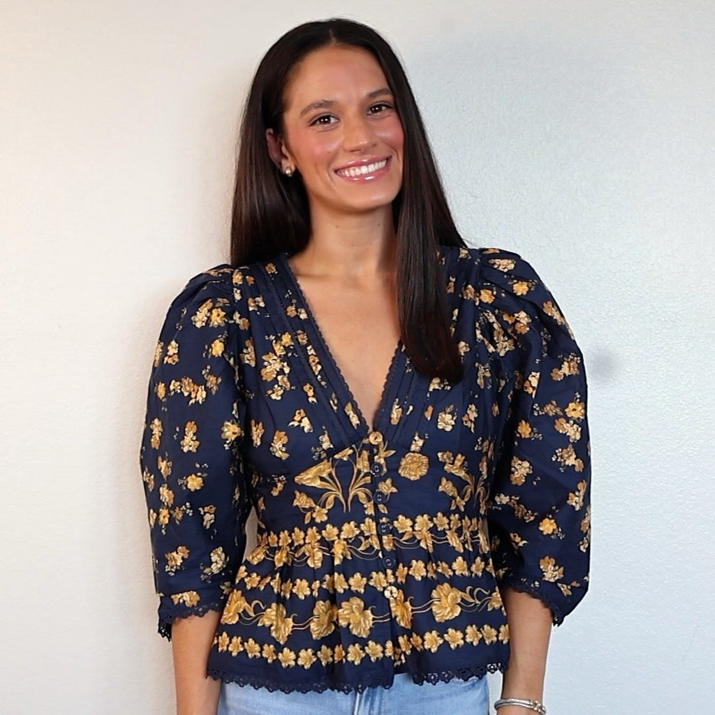 The Arden Floral Puff Sleeve Blouse
