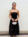 The Noelle Eyelet Midi Dress - Black