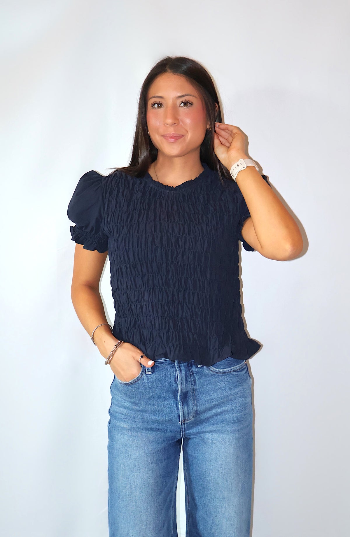 The Laine Smocked Top
