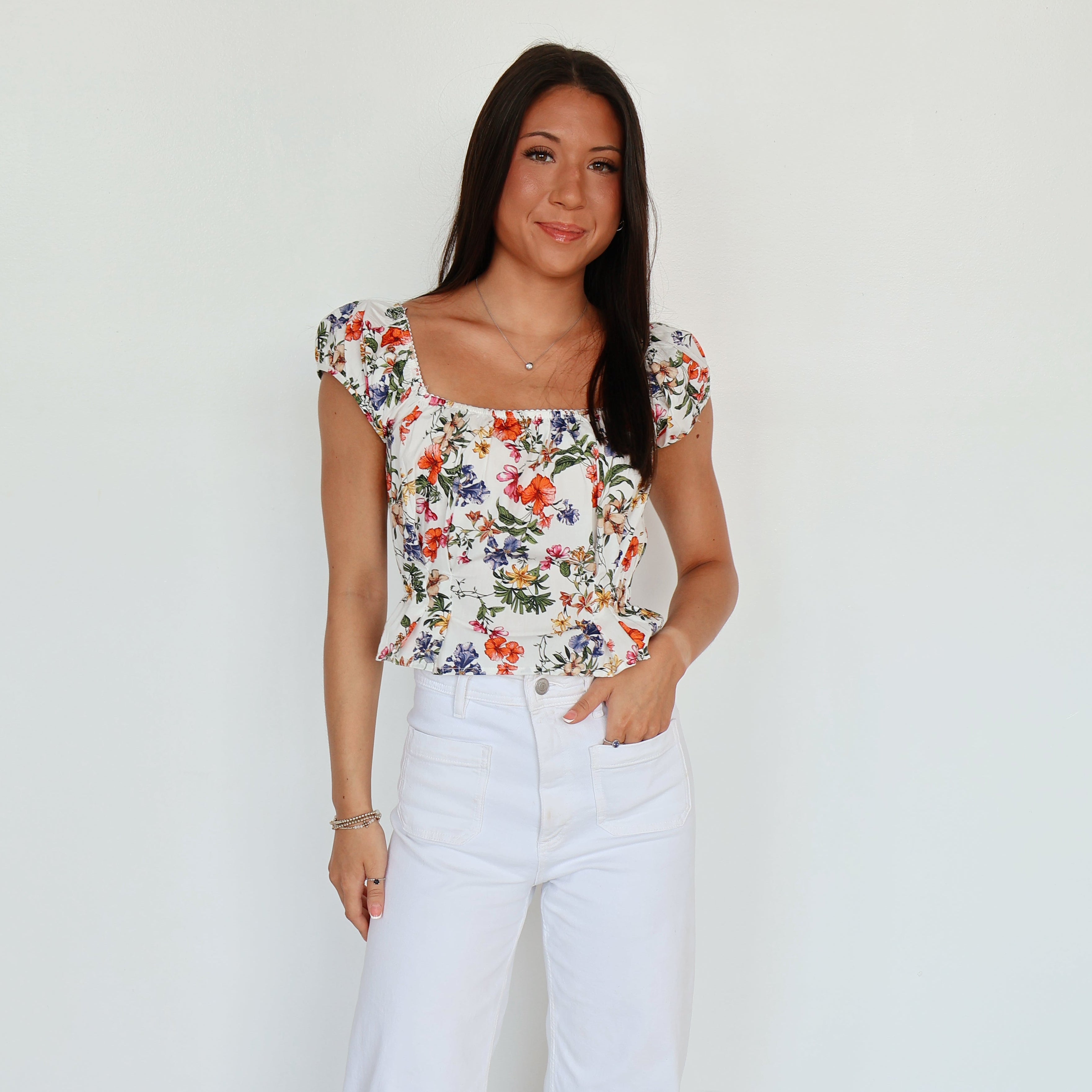 The Arden Floral Peplum Top