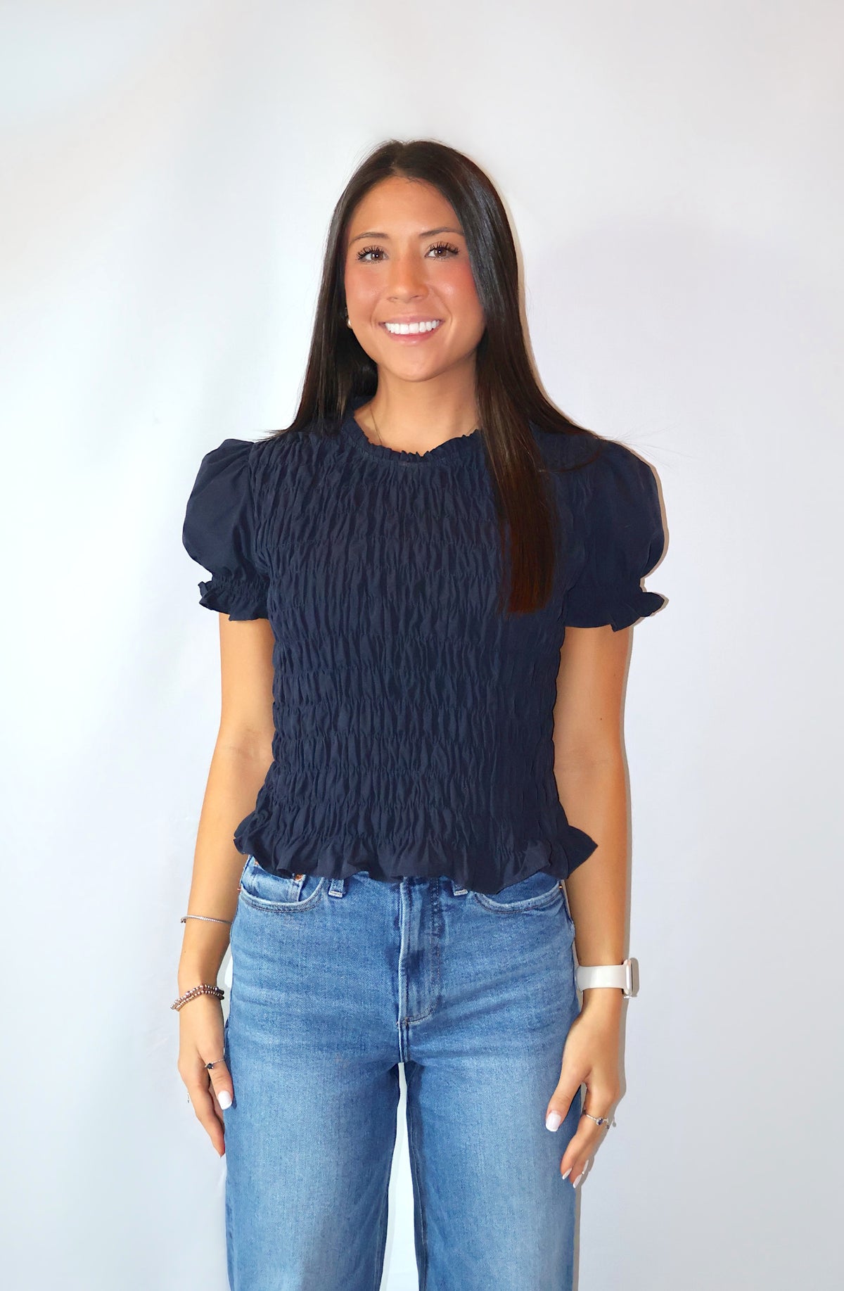 The Laine Smocked Top