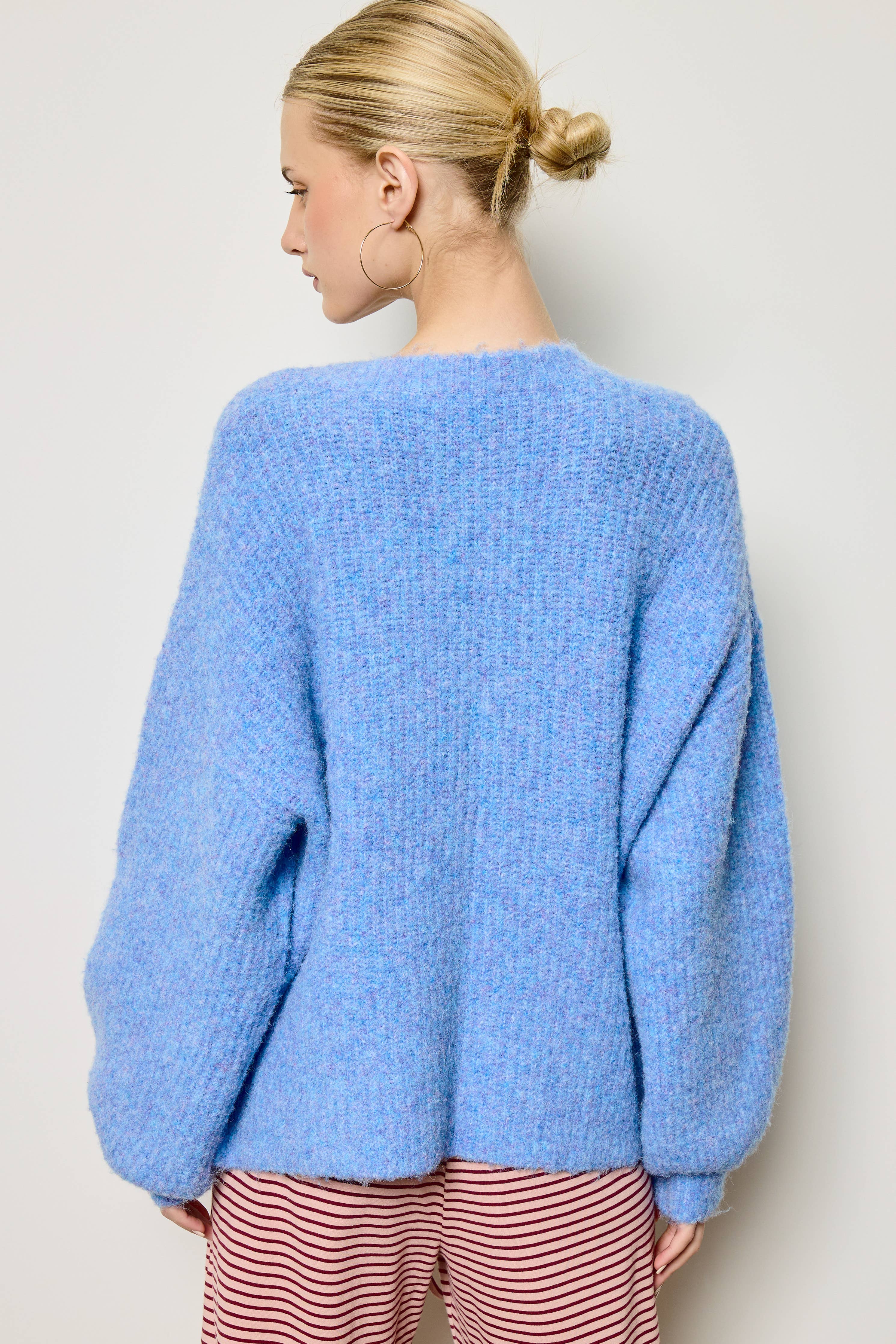 Balloon Sleeve Knit Cardigan