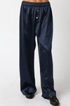 The Evelyn Satin Wide-Leg Pants - Navy