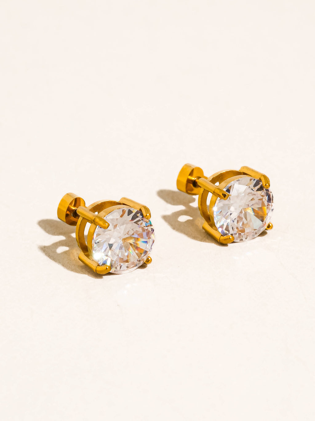 The Camille Flat Back Earrings - Round