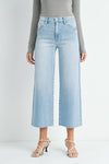 The High Rise Scissor Cut Wide Leg Jeans - Light Denim
