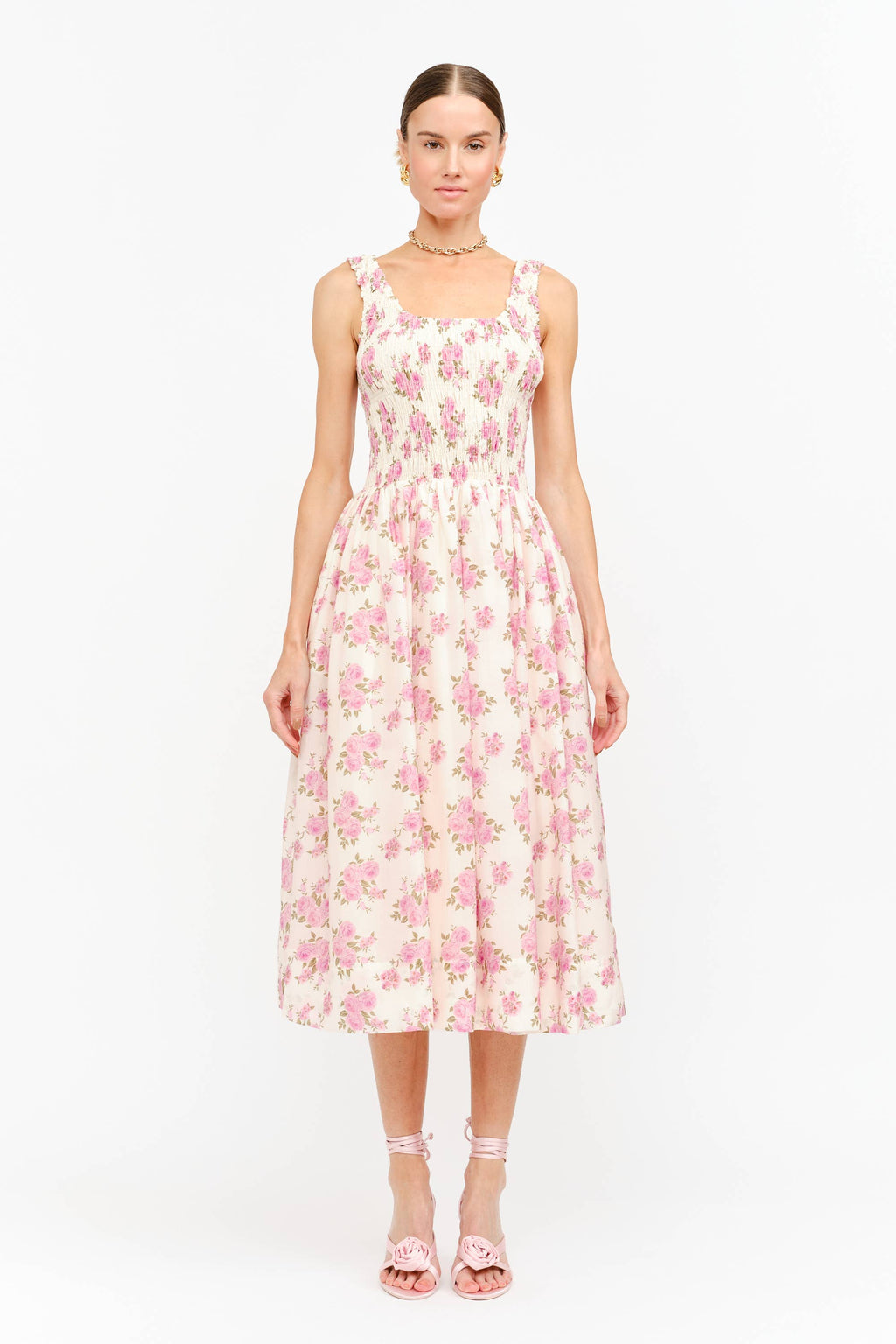 The Millie Floral Smocked Midi Dress