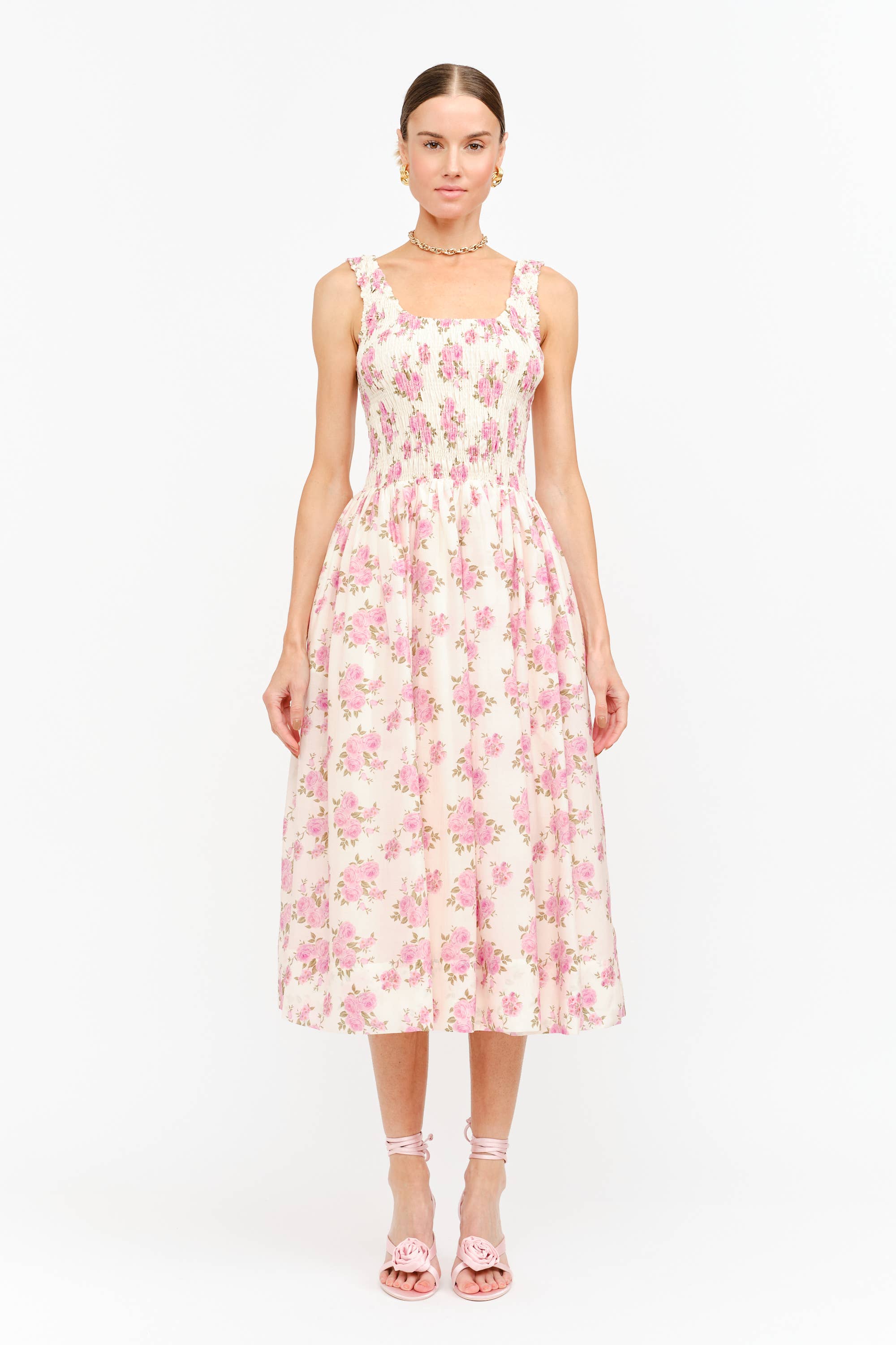 The Millie Floral Smocked Midi Dress