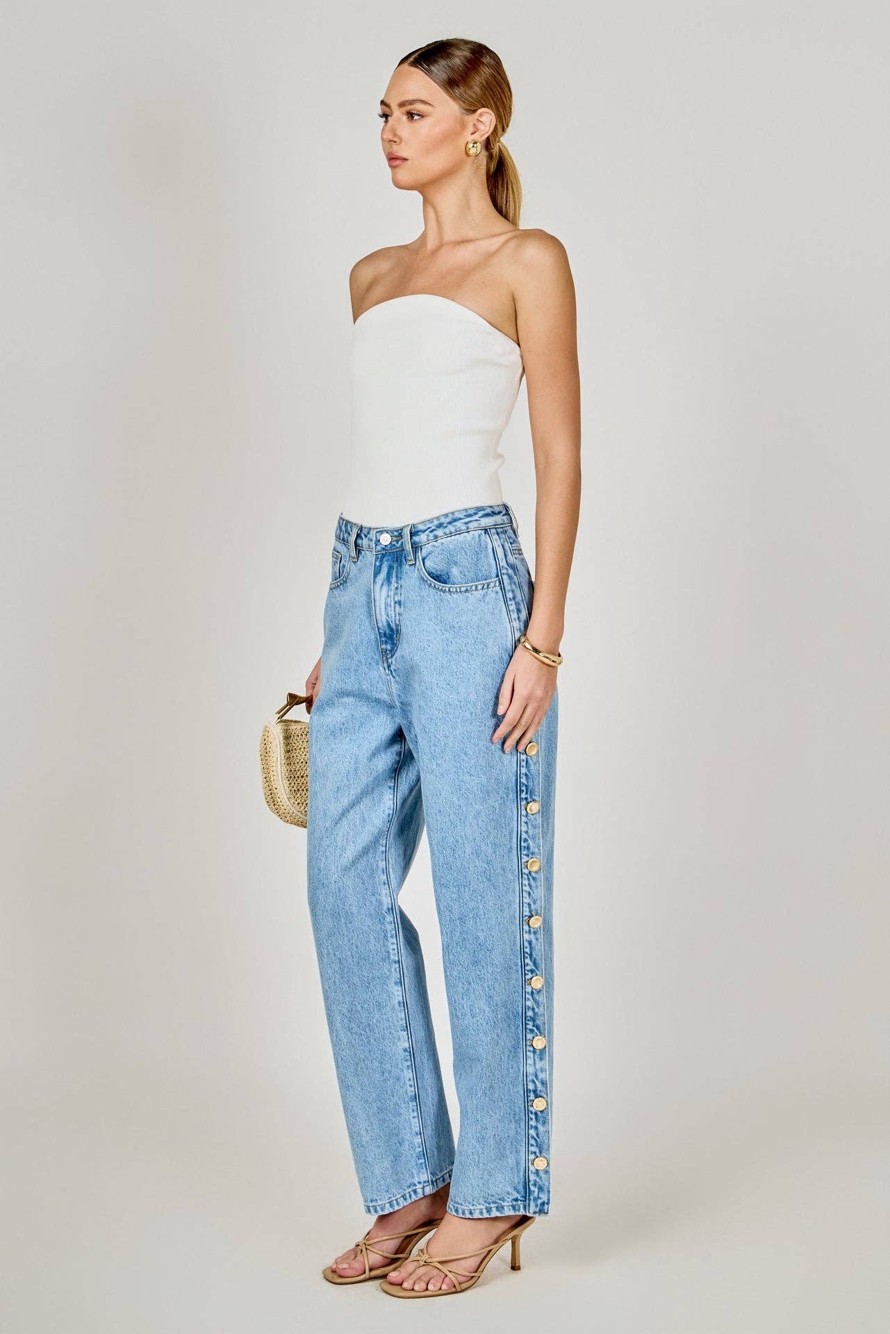 The Saylor Side Buttoned Jeans (Pre-Order)