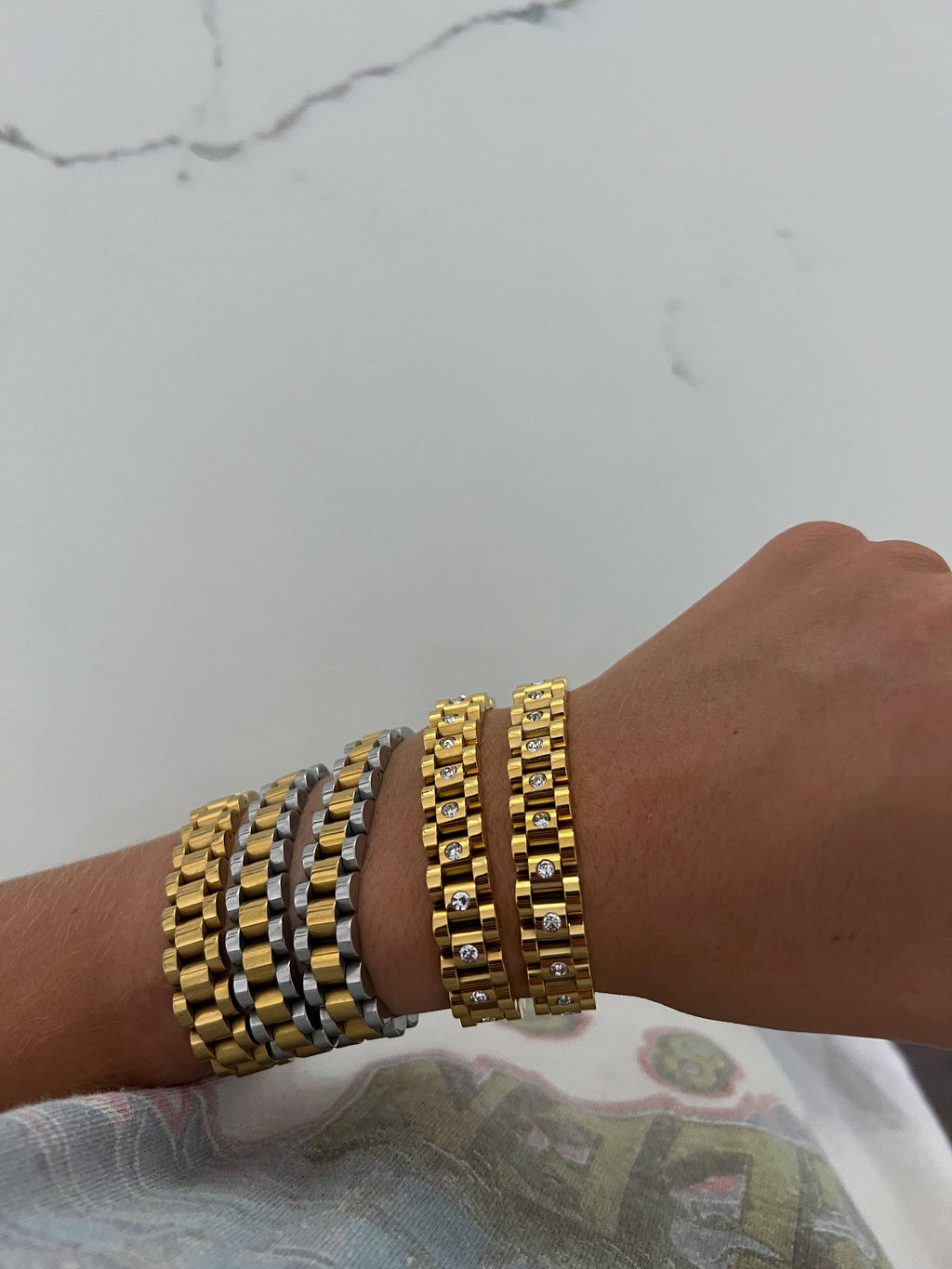 The Reese Two-Tone Watch Band Bracelet